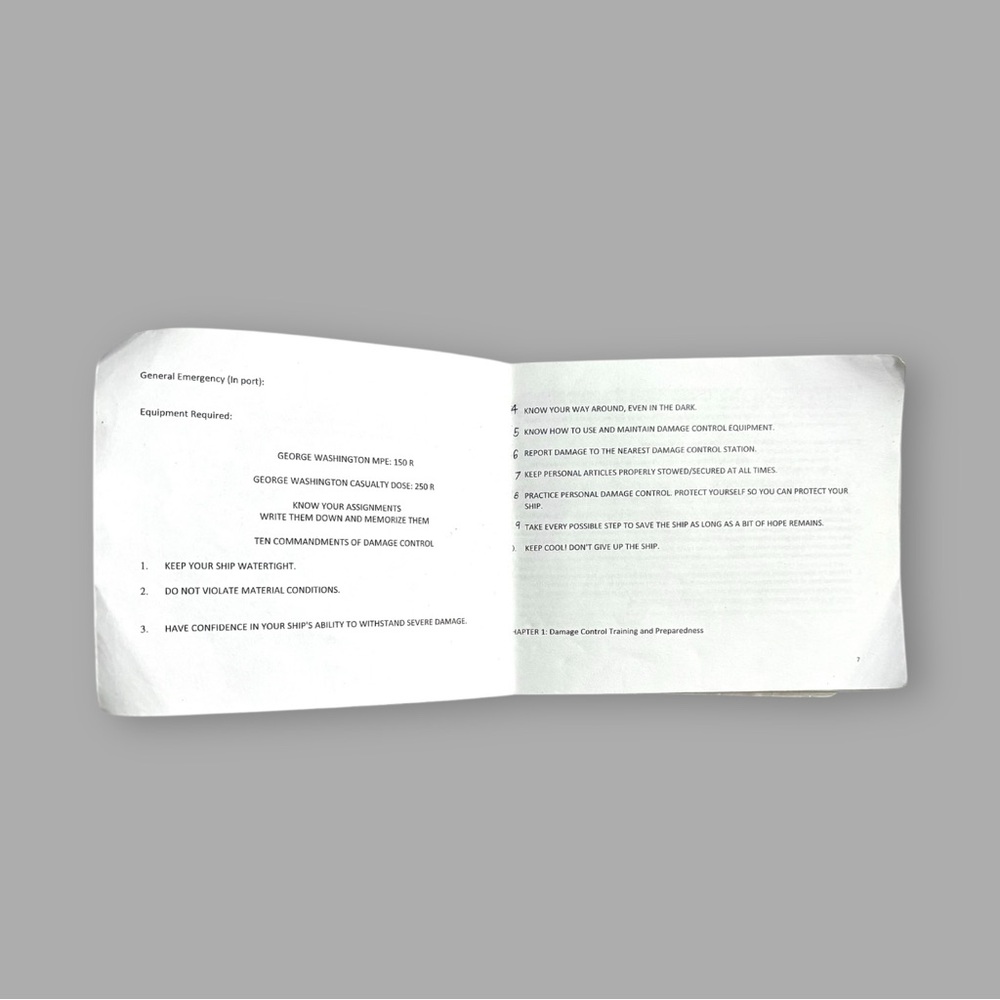 US Navy Basic Damage Control Handbook Paperback - Picture 6 of 6